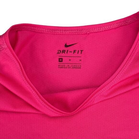 NIKE Pro Women's Short-Sleeve Mesh Training Top Sz Medium Pink - Picture 4 of 5